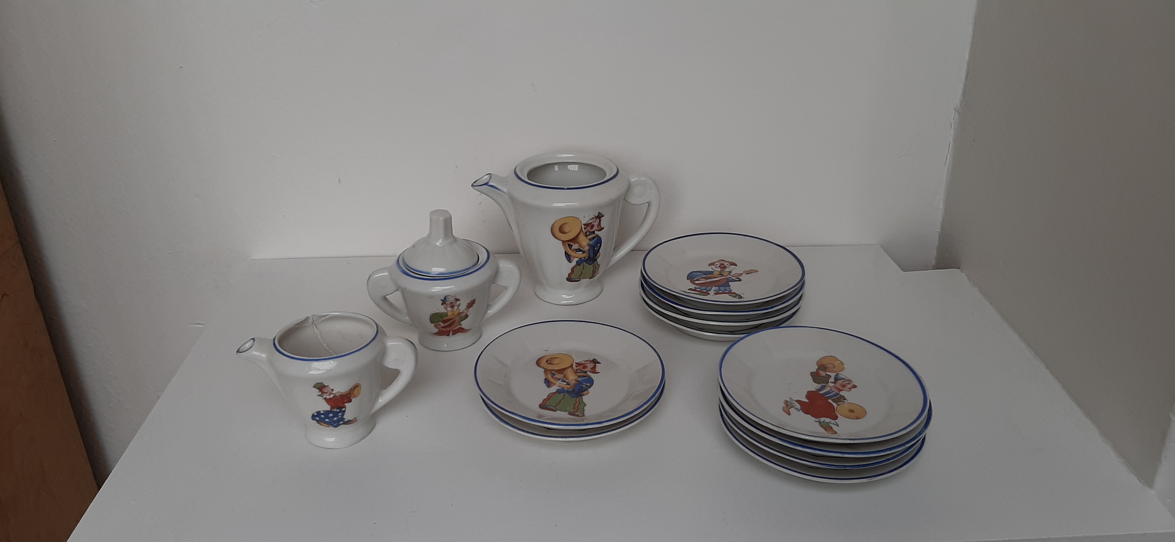 dinette de poupée ancienne début 20ème Service à café 5 pièces
