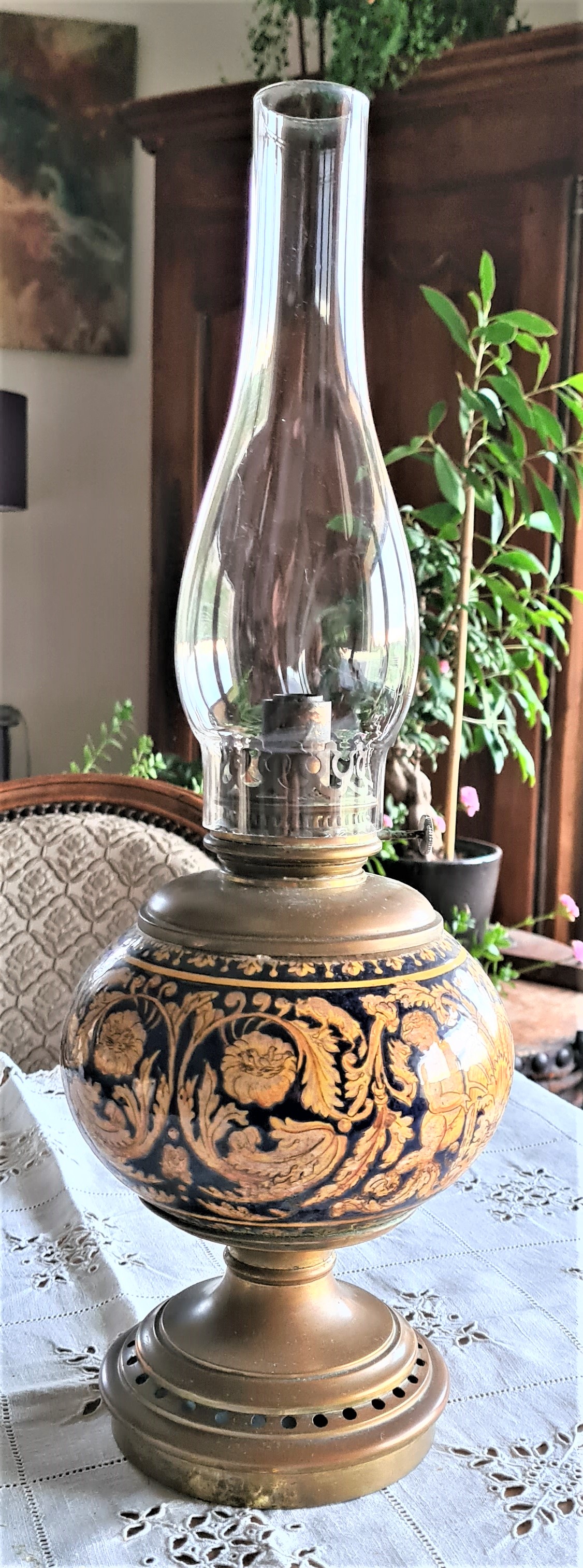 Superbe Lampe Ancienne Vintage – État Fonctionnel – Déco Rétro