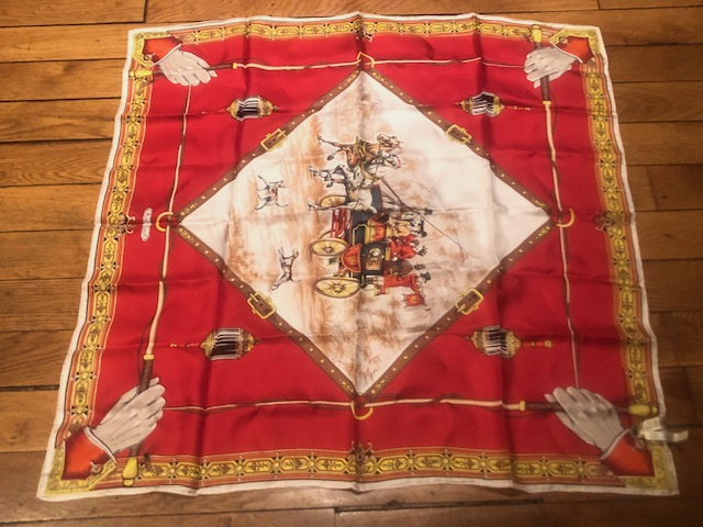 Foulard Carré Vintage En Soie 100% - Motif Floral Multicolore - Fait Main En Italie